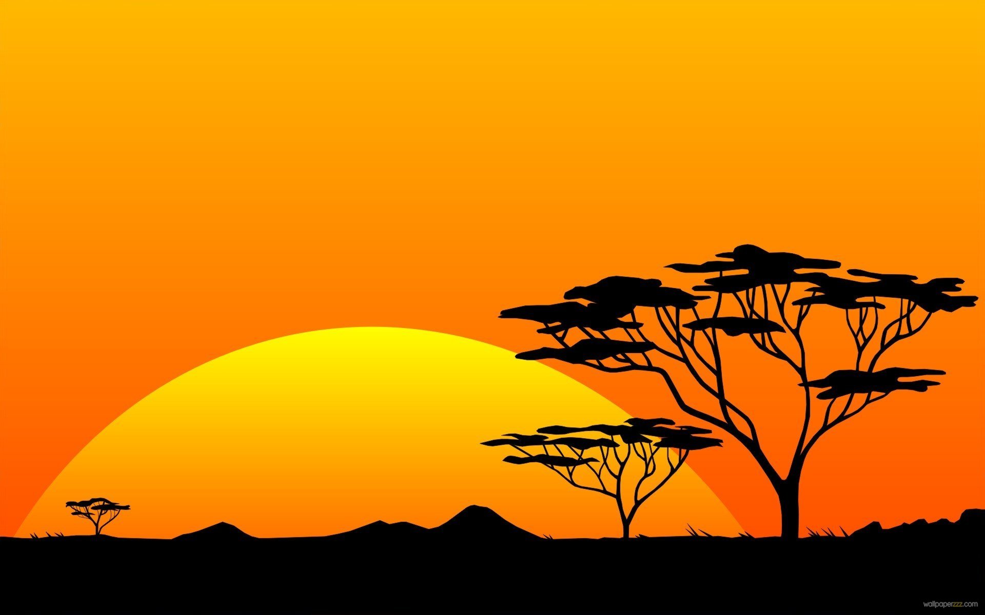 Le Paysage Africain Au Coucher Du Soleil Africa Colours