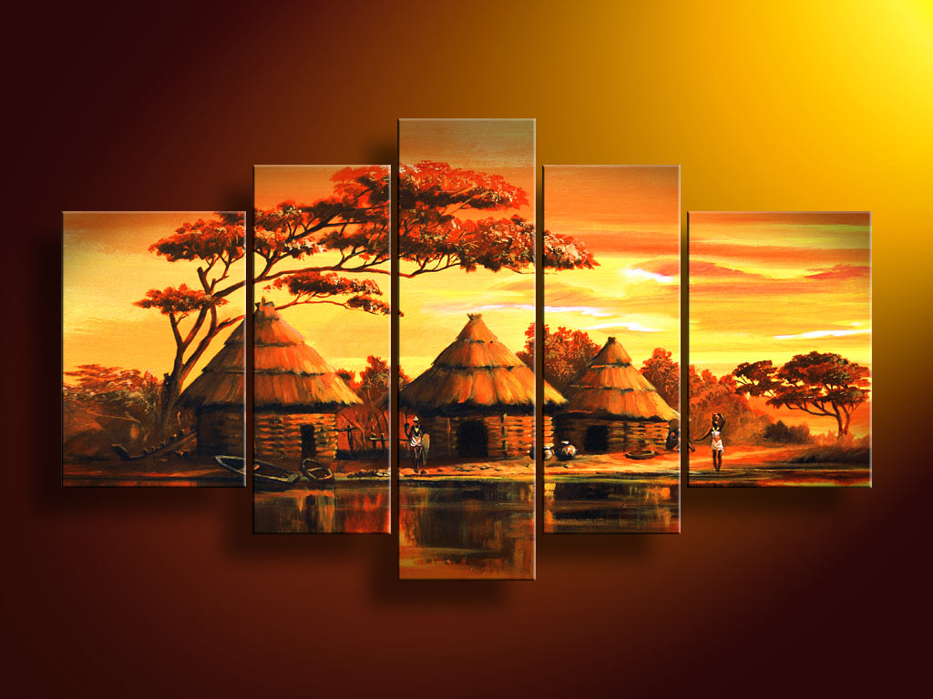 Le paysage africain au coucher du soleil